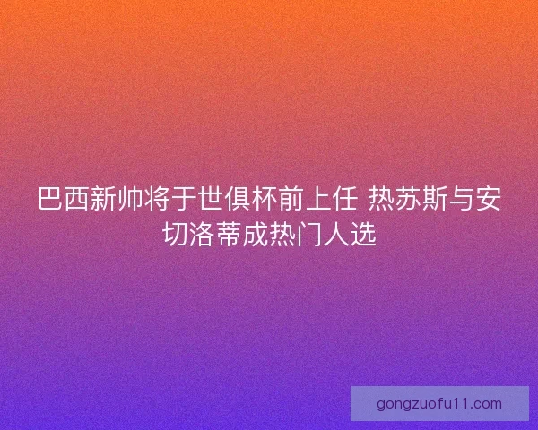 巴西新帅将于世俱杯前上任 热苏斯与安切洛蒂成热门人选