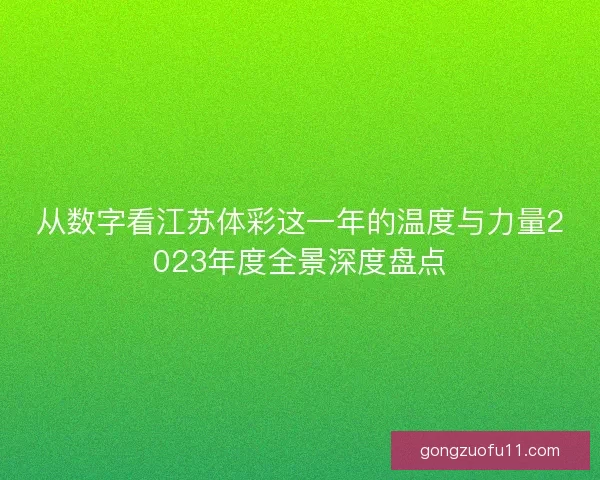 从数字看江苏体彩这一年的温度与力量2023年度全景深度盘点